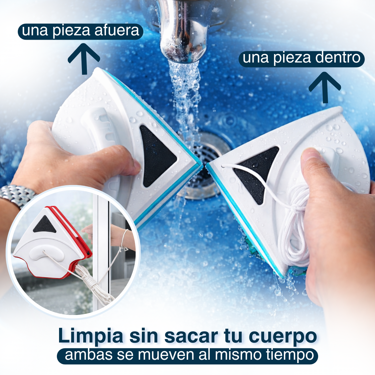 Limpia Vidrios Magnetico Limpiador De Vidrios Ventanas Hogar