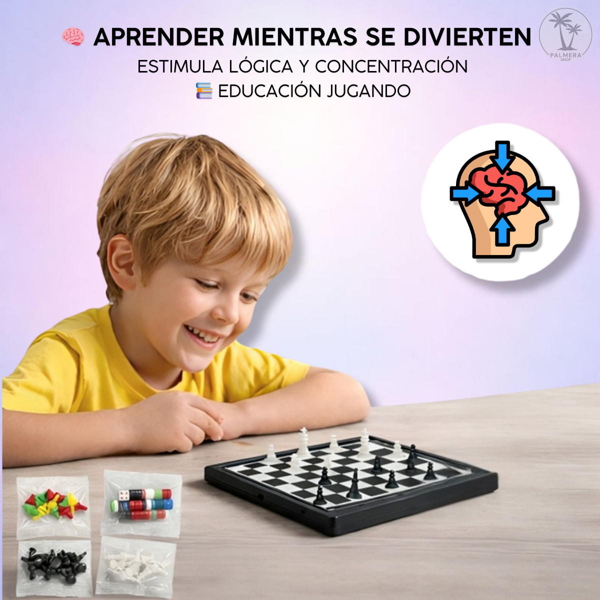 Mini Ajedrez Tablero Magnetico Juegos De Mesa Estrategia 5-1 Blanco