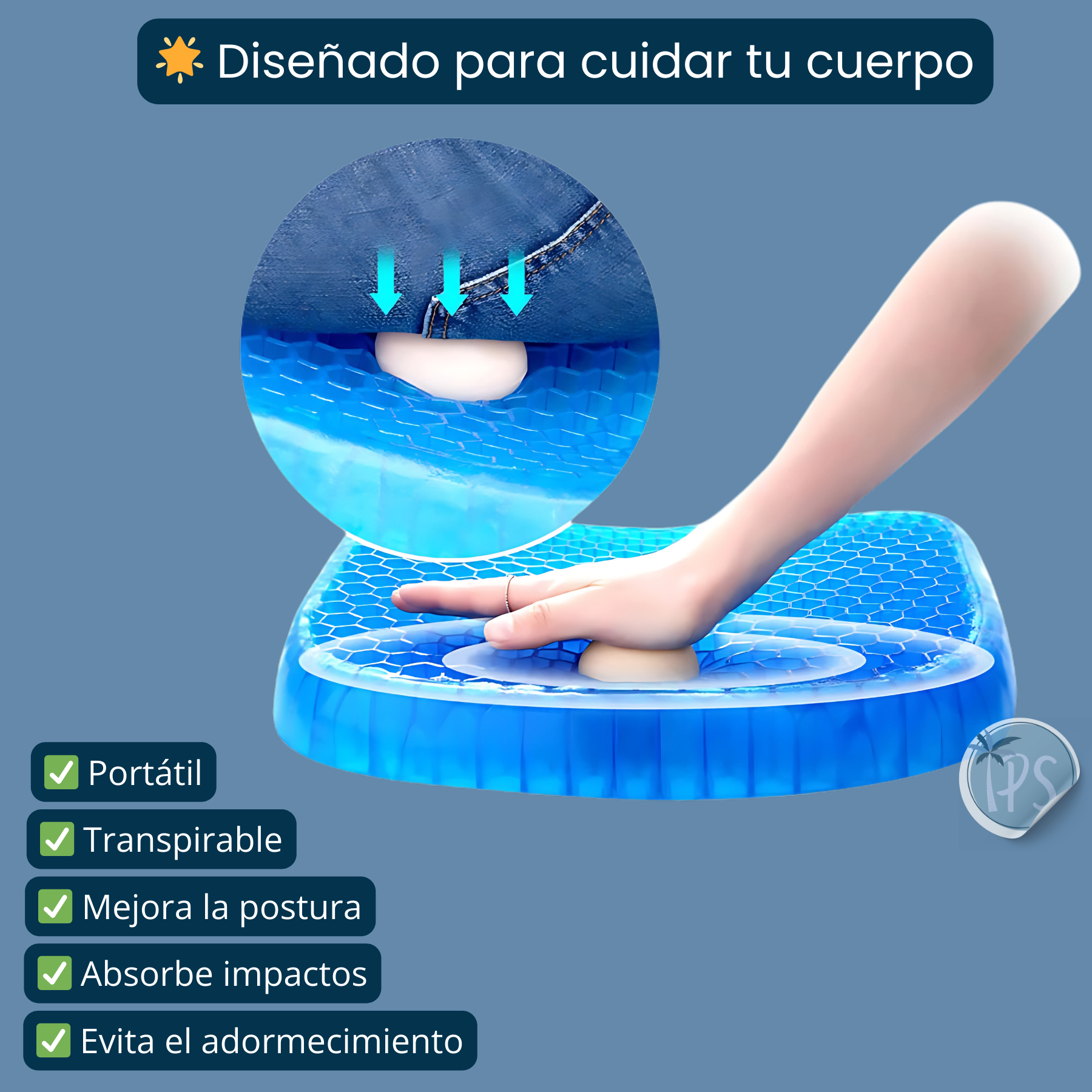 Cojín Ergonómico Silla Trabajo En Casa Auto Oficina Gamer