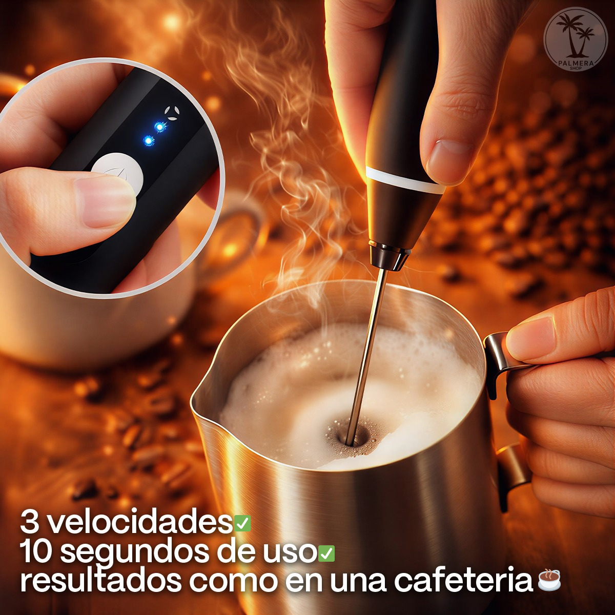 Batidor Eléctrico Portátil Mezclador Espumador De Leche Café