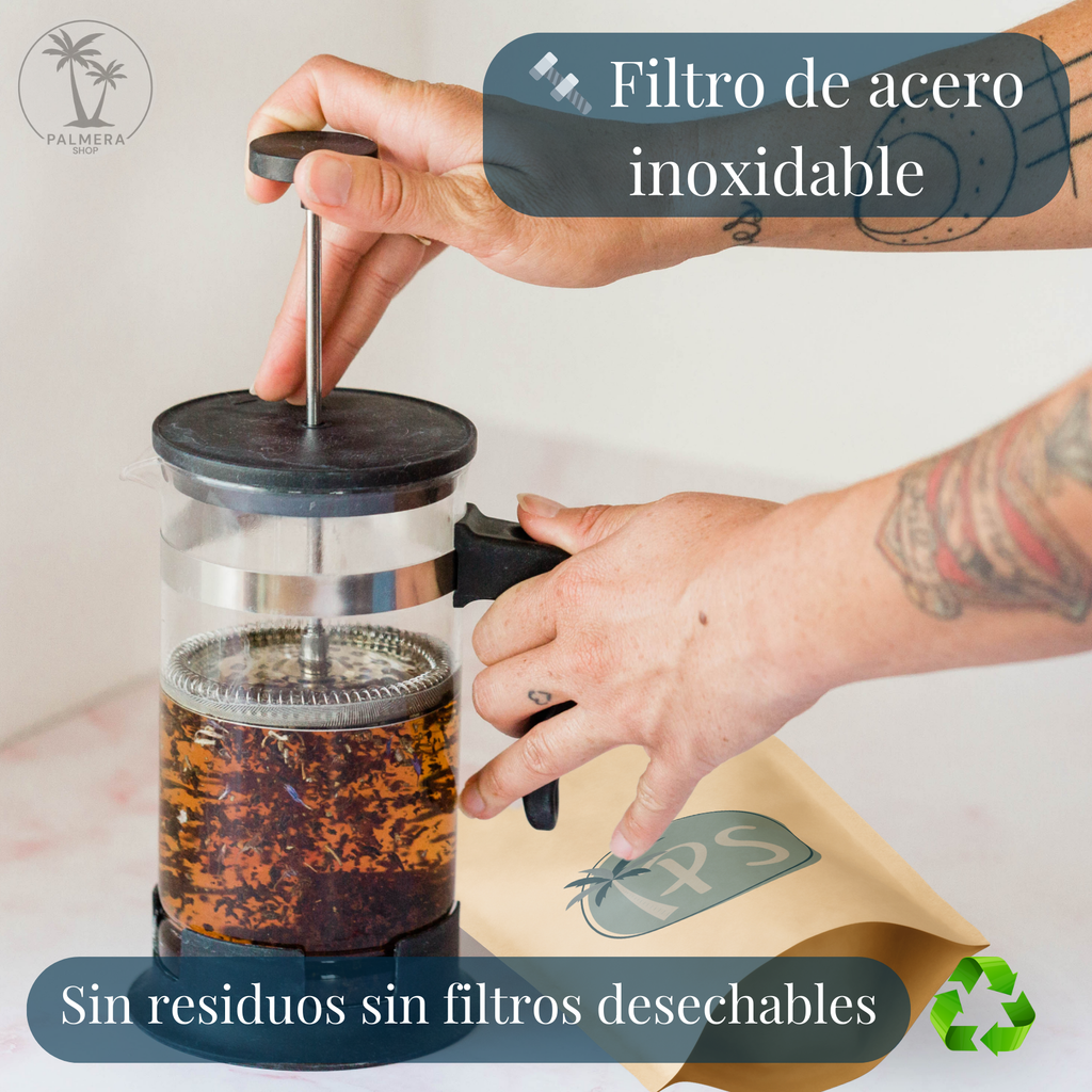 Prensa Francesa Cafe Cafetera En Vidrio Borosilicato 600ml