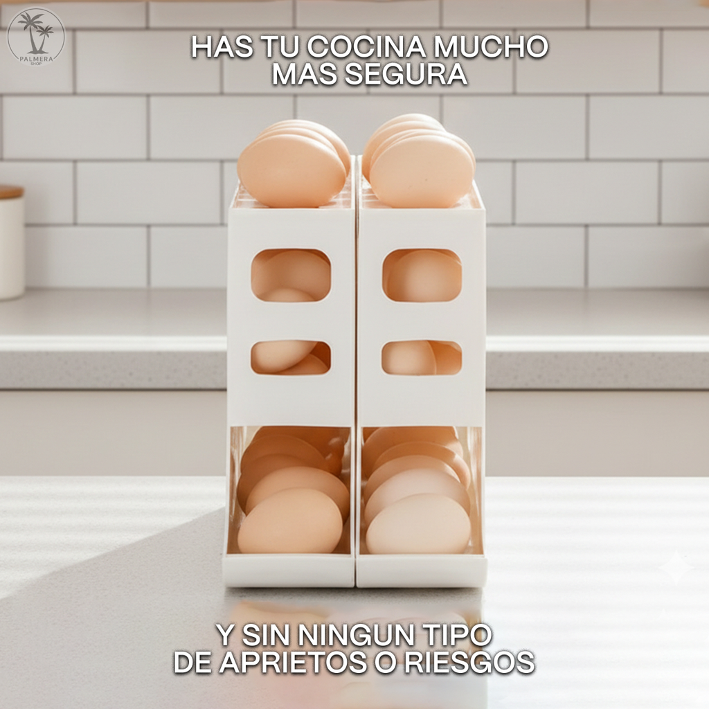 Huevera Organizador Cubeta Dispensador Porta Huevo Plastico