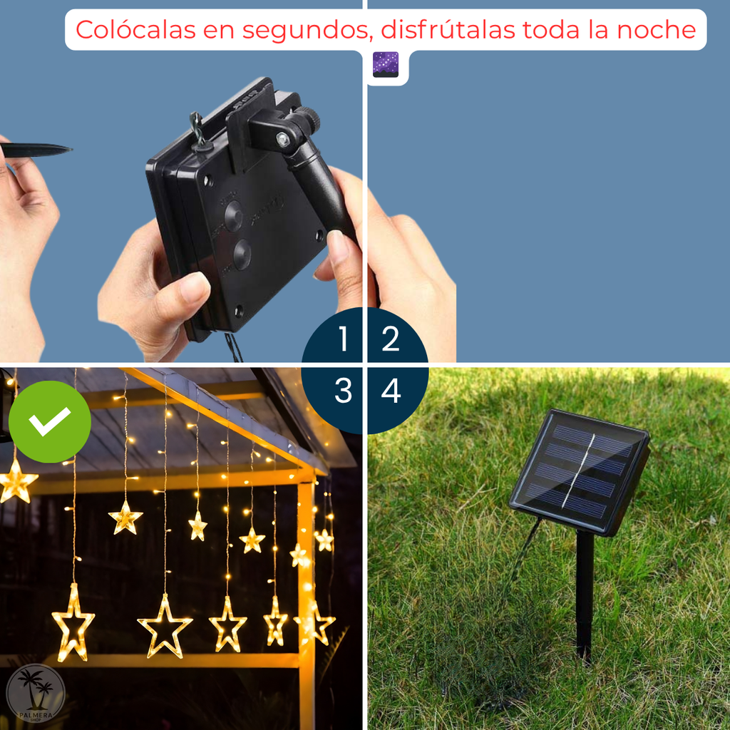 Luces Navidenas Solares Led Para Exteriores Lluvia Cortina