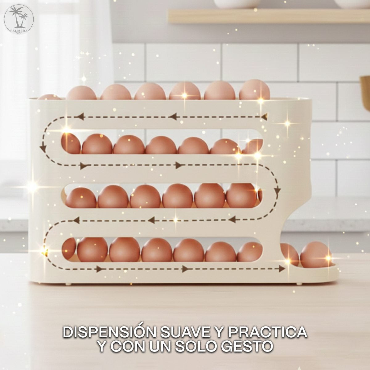 Huevera Organizador Cubeta Dispensador Porta Huevo Plastico