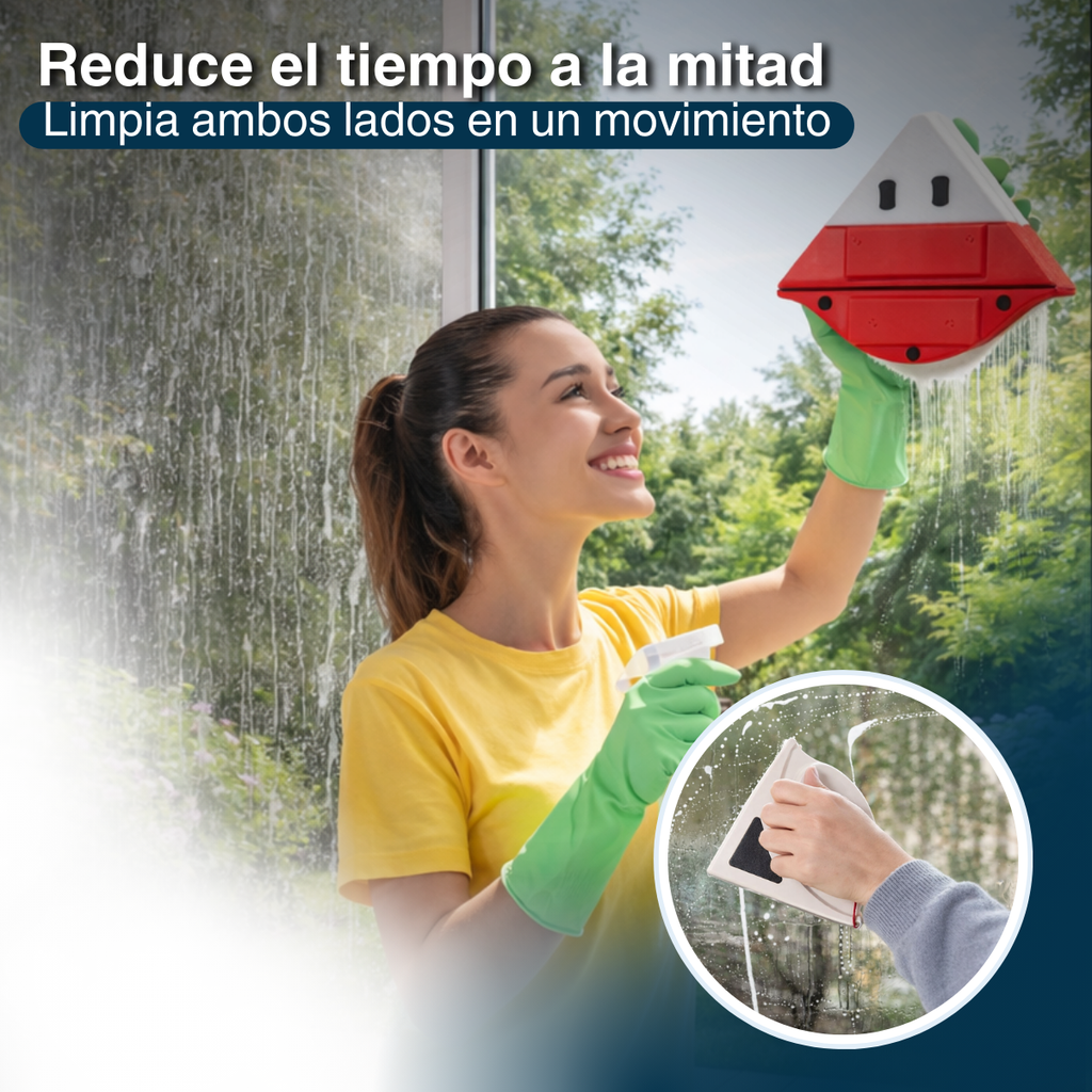 Limpia Vidrios Magnetico Limpiador De Vidrios Ventanas Hogar