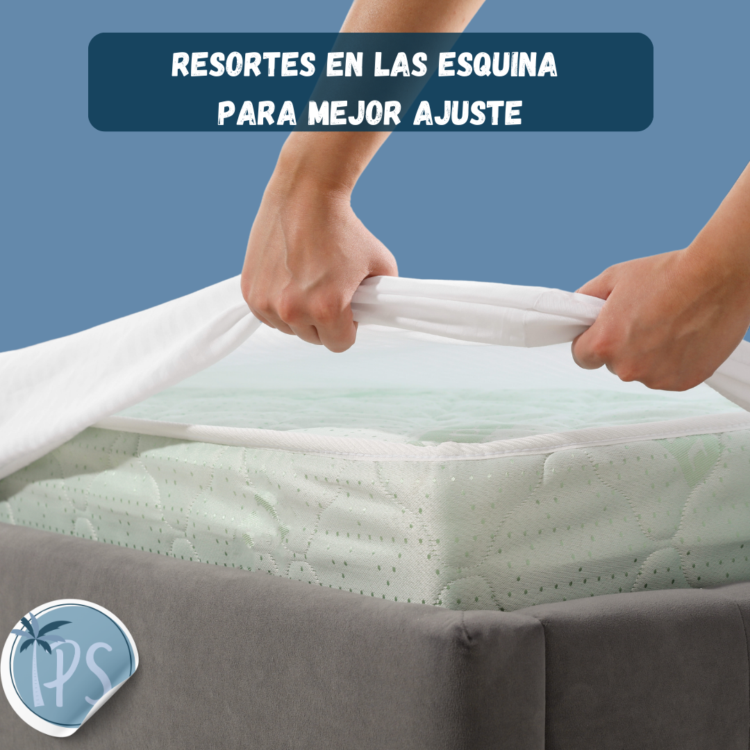 Forro Protector Antifluidos Para Cama Doble Tipo Algodón Blanco Impermeable Doble 190x140 cm