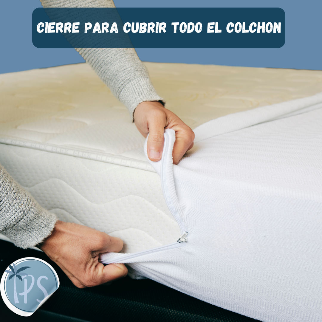 Forros Protector Cubre Colchon Antifluidos King De Cierre Blanco Impermeable King 200x200 cm