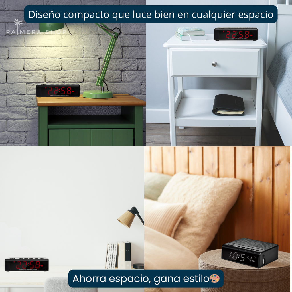 Radio Despertadores Reloj Despertador Digital De Mesa Am Fm Negro 110