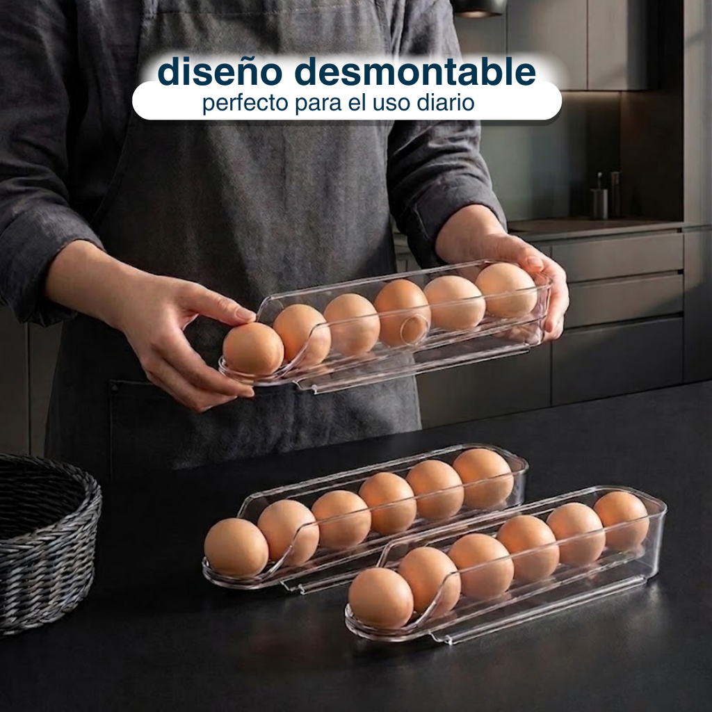 Huevera Organizador Cubeta Dispensador Porta Huevo Plastico