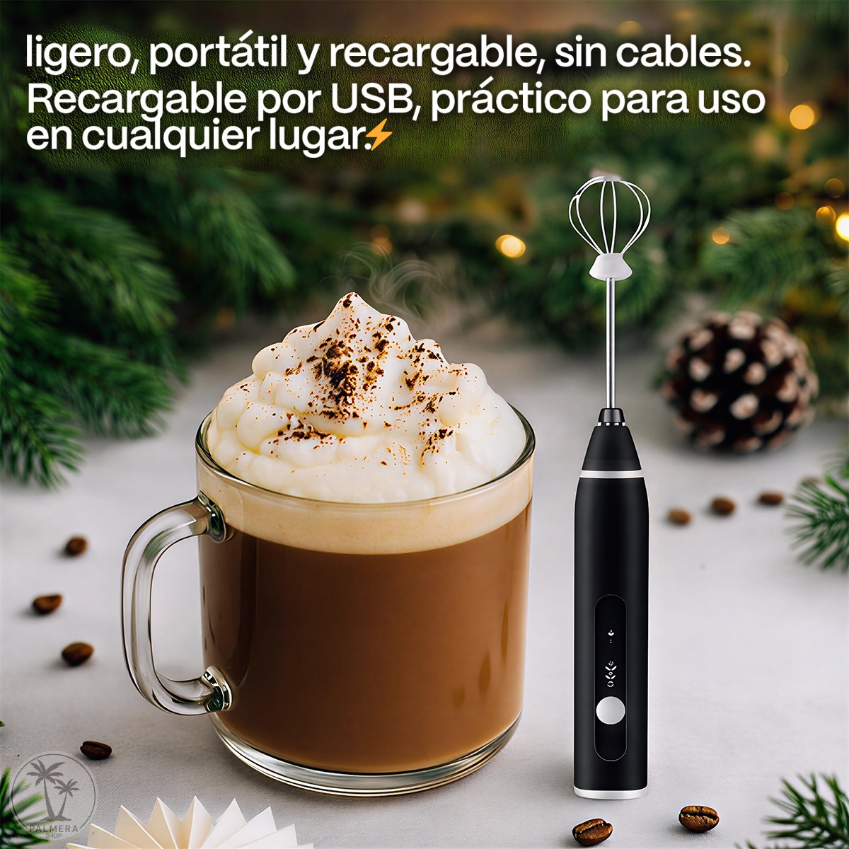 Batidor Eléctrico Portátil Mezclador Espumador De Leche Café