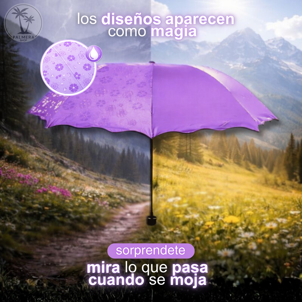 Paraguas Plegable Sombrillas Mujer Pequeña Con Proteccion Uv Morado