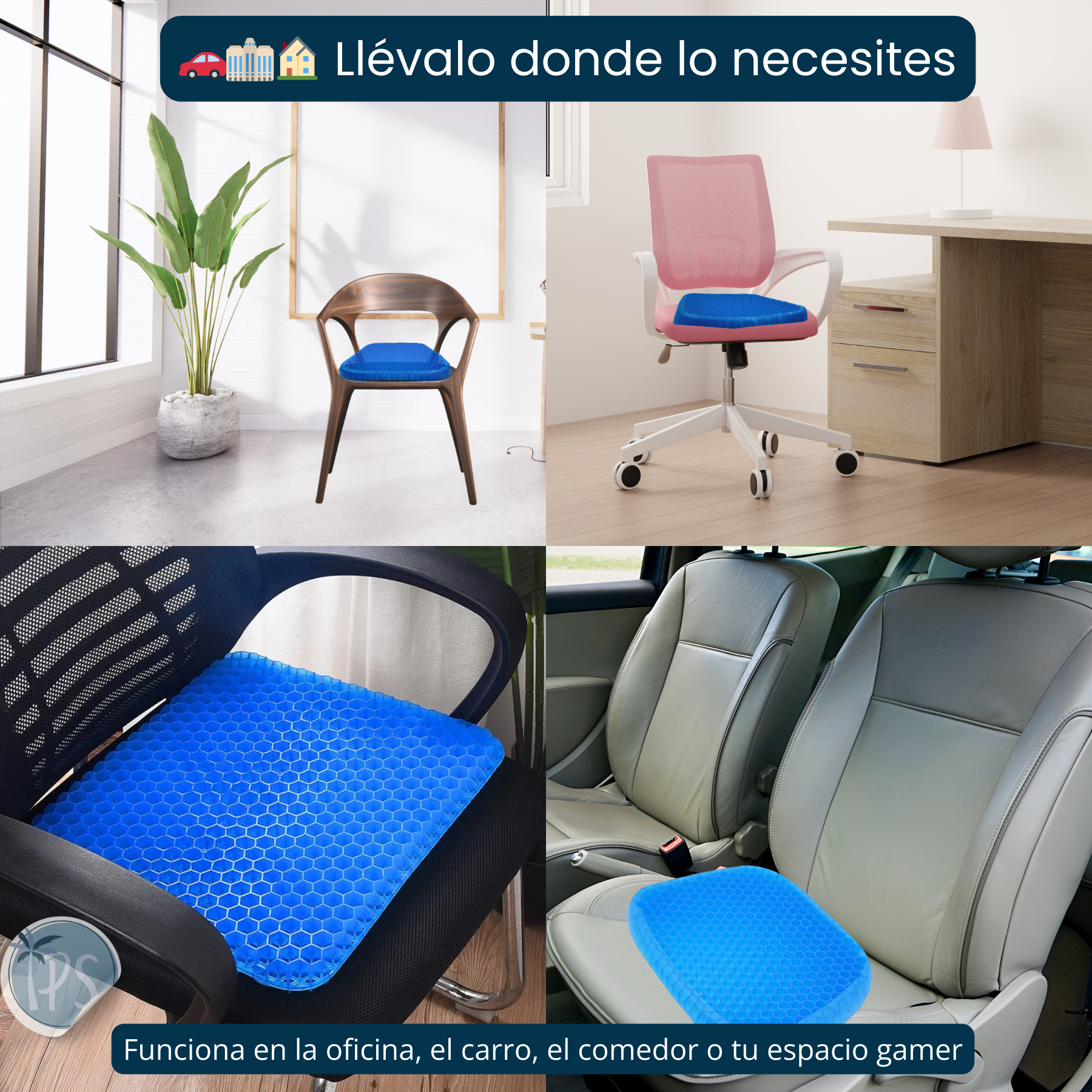 Cojín Ergonómico Silla Trabajo En Casa Auto Oficina Gamer