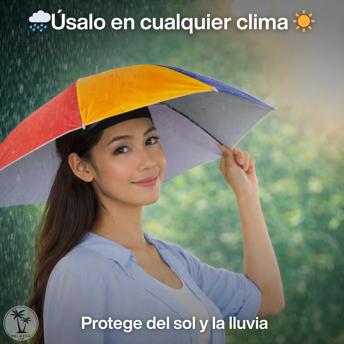 Sombrillas Para Cabeza La Cara El Sol Mini Paraguas Plegable Multicolor Sombrero