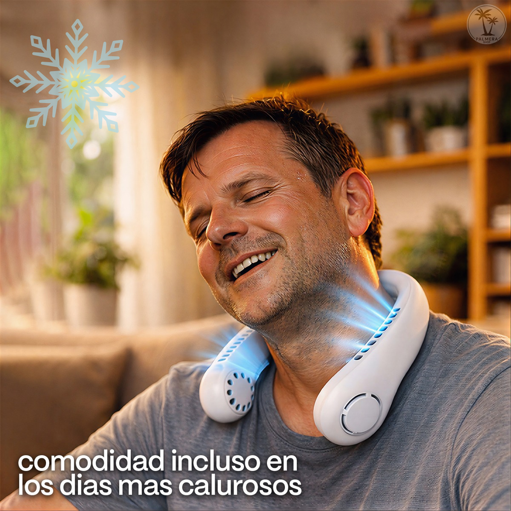 Mini Ventilador Portatil De Cuello Recargable Mano Portable Blanco