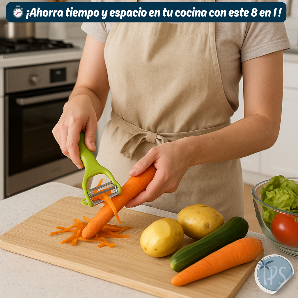 Pelador De Vegetales Verduras Pelapapas Con Cuchillas 3 En 1