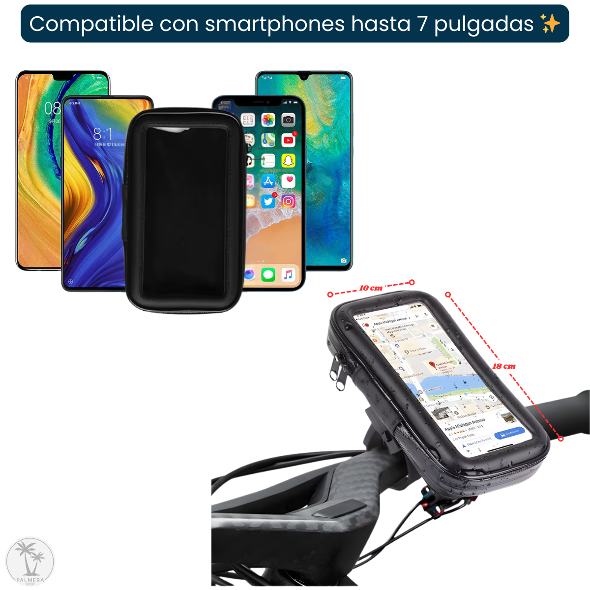Soporte De Celular Para Moto Estuche Bicicleta Impermeable