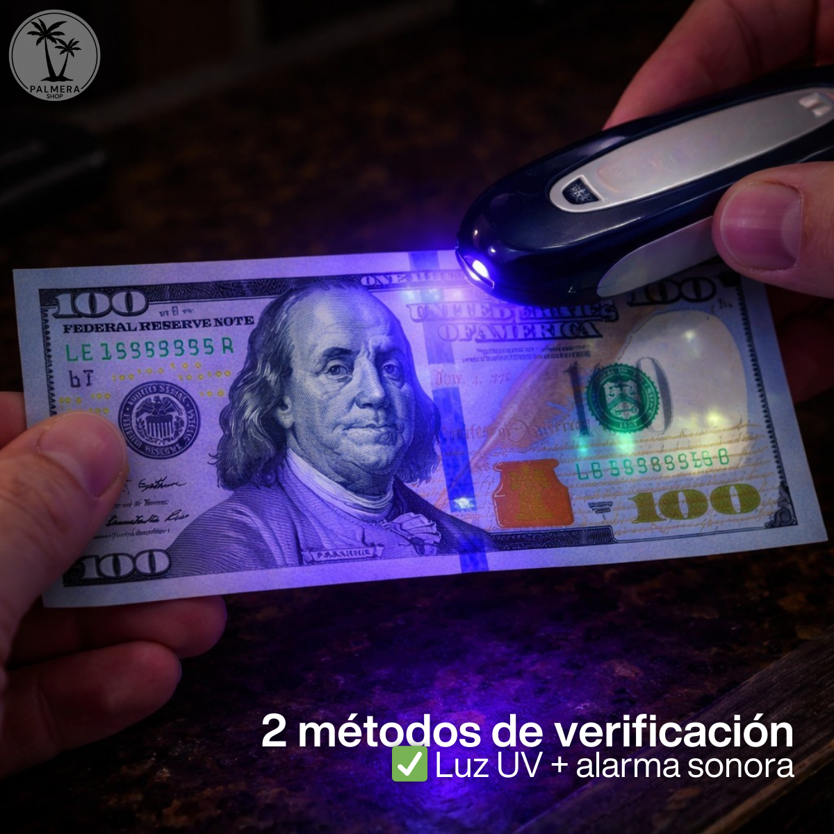Detector De Billetes Falsos Maquina Para Detectar Con Luz Uv Azul