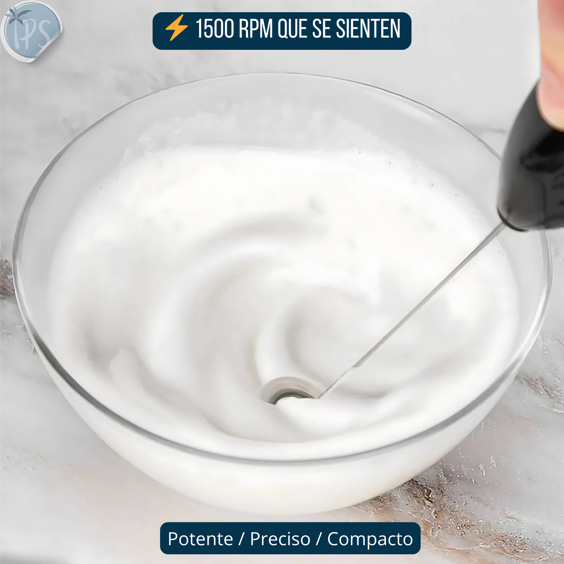 Batidor Eléctrico Portátil Mezclador Espuma Café Leche Huevo Gris Pila Aa 1500rpm