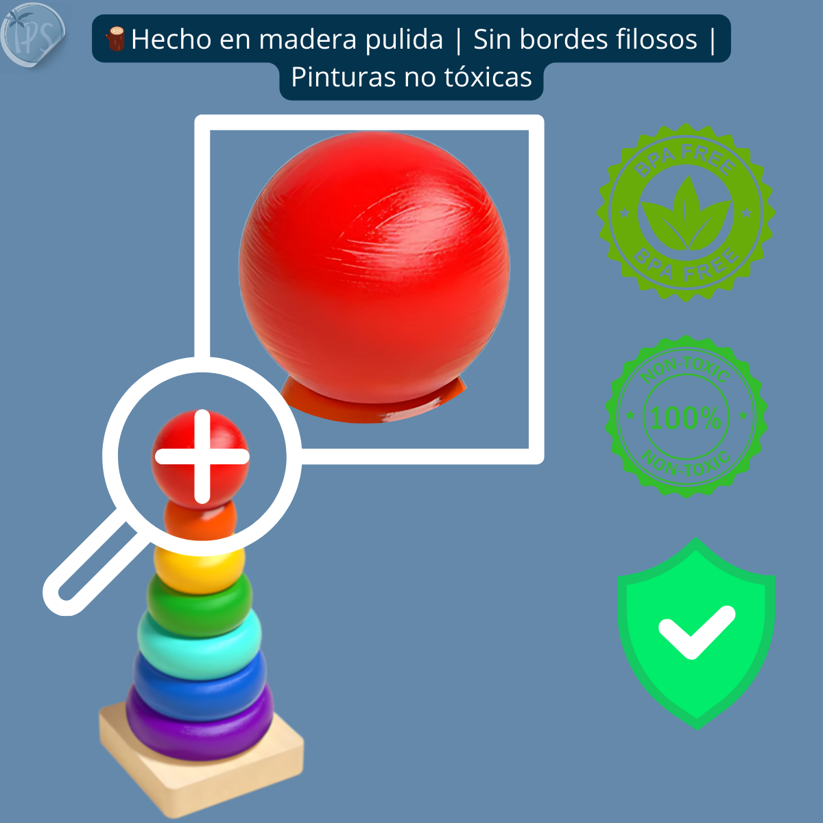 Torre De Aros Didacticos Juegos Montessori Para Encajar Multicolor