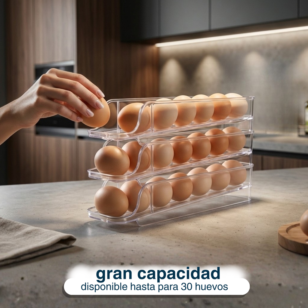 Huevera Organizador Cubeta Dispensador Porta Huevo Plastico