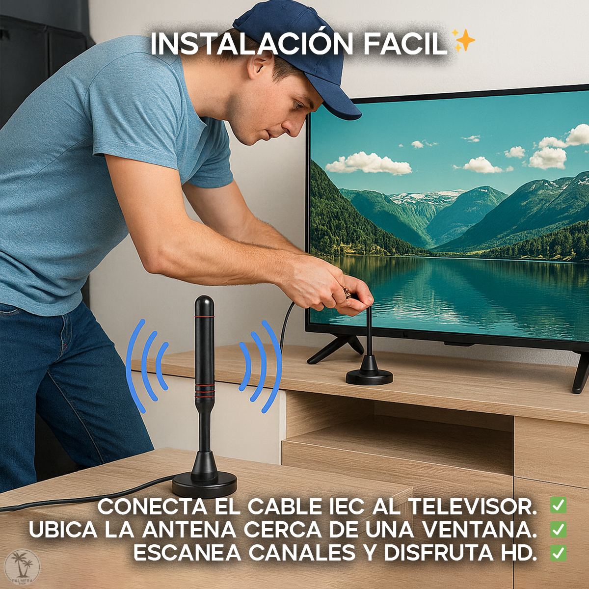 Antena Aerea Tdt Para Tv Digital Potente De Interior Hdtv