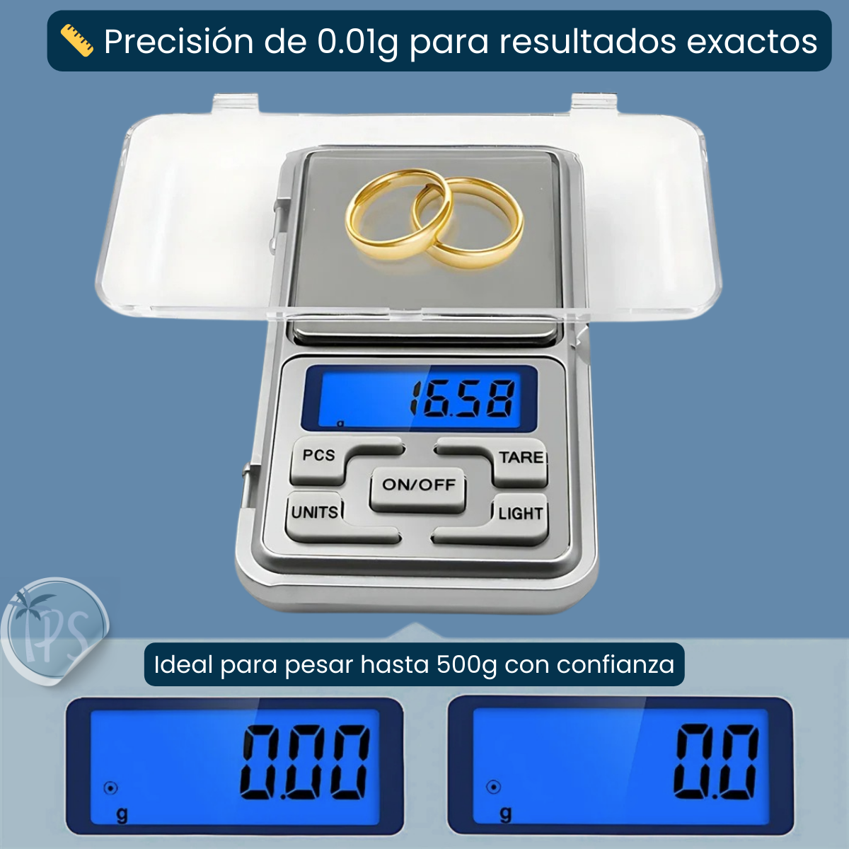 Gramera Balanza Para Miligramos Digital Bascula De Cocina Gris 500 G