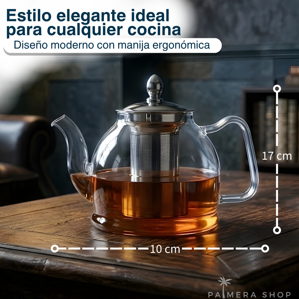 Infusor De Te Acero Inoxidable Con Tetera Vidrio Hervidora