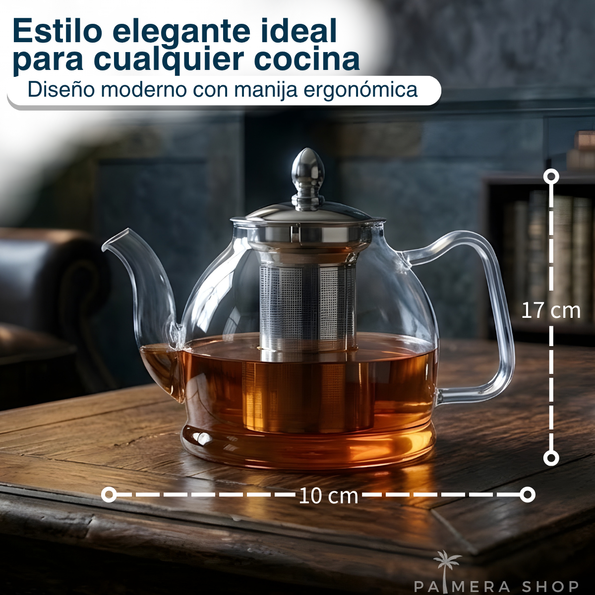 Infusor De Te Acero Inoxidable Con Tetera Vidrio Hervidora