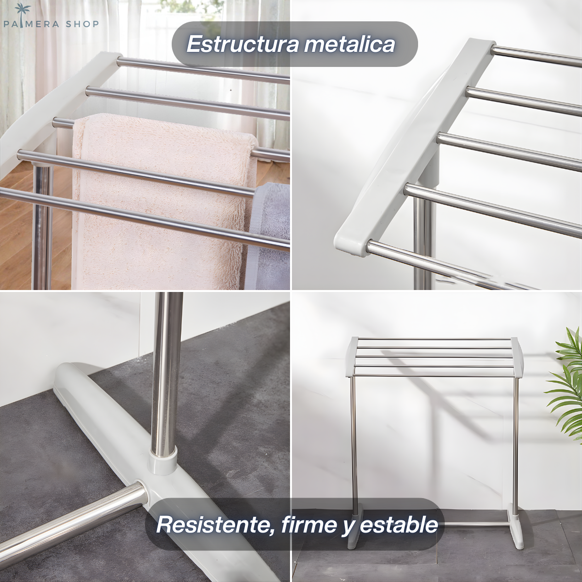 Tendedero Piso Ropa Plegable Colgadores Soporte Apartamento Gris
