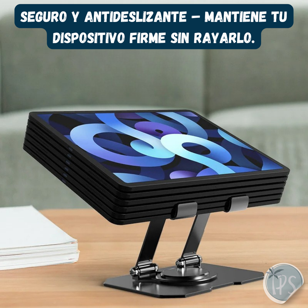 Soporte De Escritorio Para Tablets Celular Base Metalico Gris