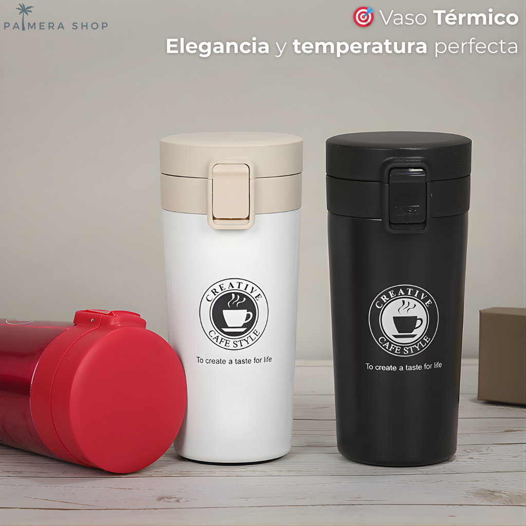 Vaso Con Tapa Para Cafe Termo Termico Acero Thermos Agua