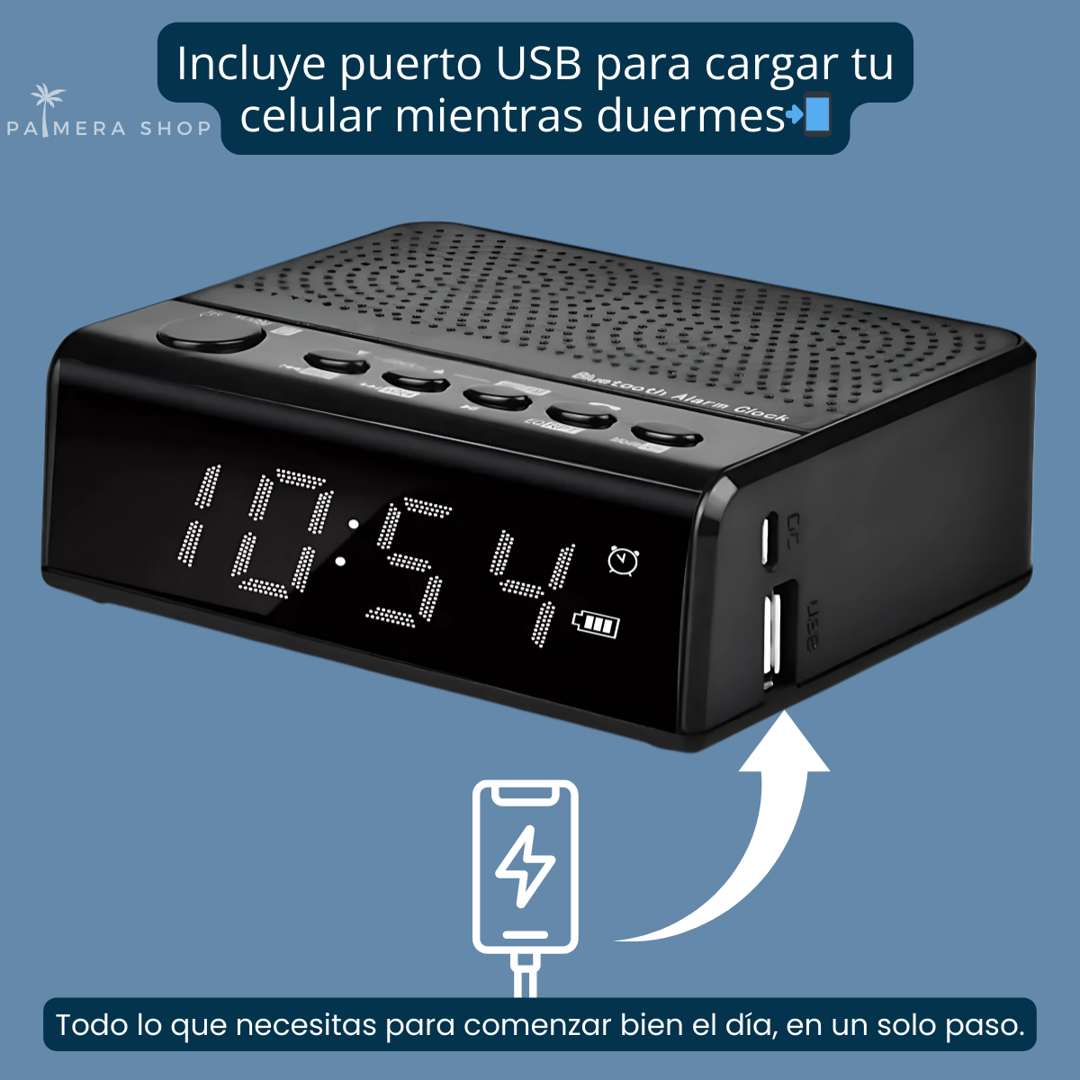 Radio Despertadores Reloj Despertador Digital De Mesa Am Fm Negro 110