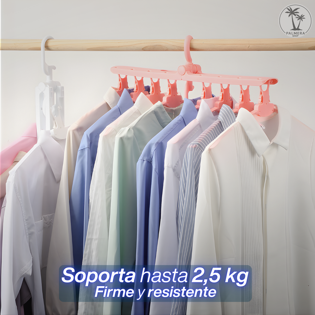 Colgador De Ropa Ganchos Retractil Plegable Ahorra Espacio Blanco