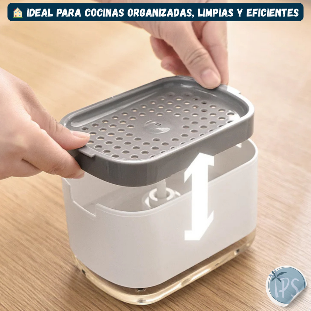 Dispensador Jabón Líquido WinCheers 369ml Con Esponja Manual Antideslizante