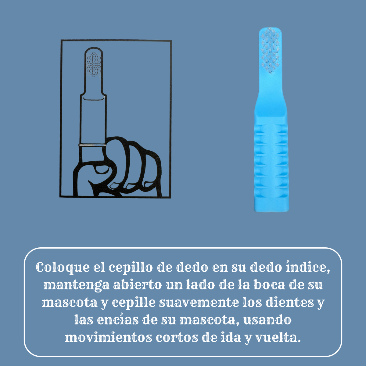 Cepillo De Dientes Para Mascota Limpiador Perro Gato Azul/gris