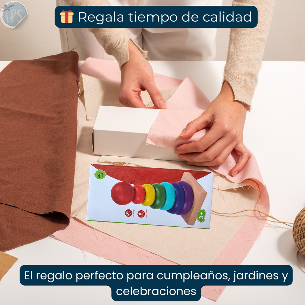Torre De Aros Didacticos Juegos Montessori Para Encajar Multicolor