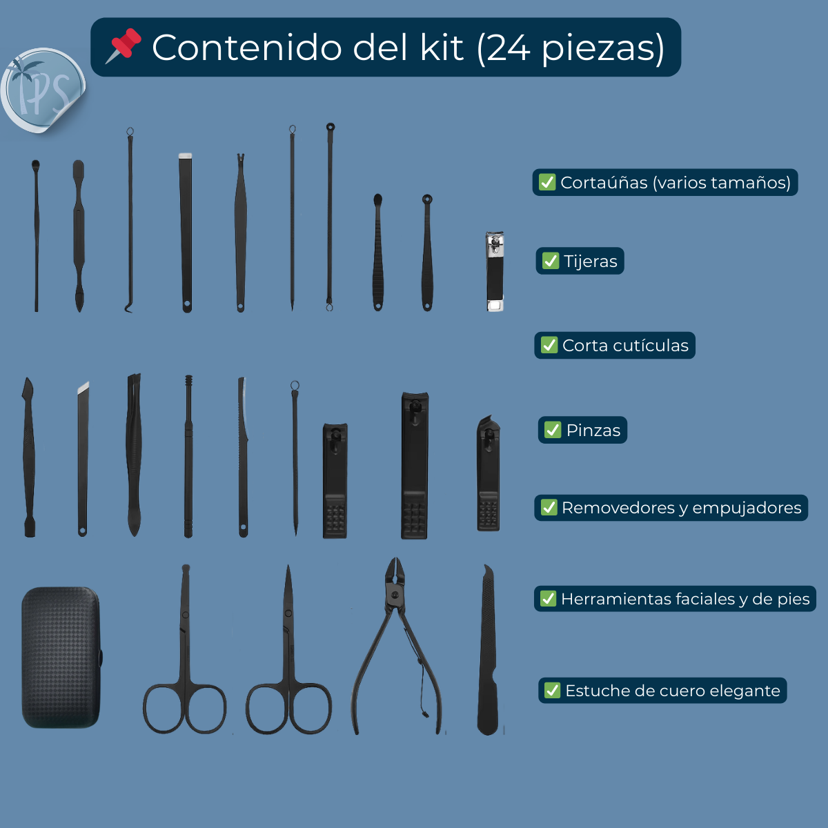 Kit Para Arreglo De Uñas Instrumentos Podologia Pedicure Kit Manicure Pedicure Negro