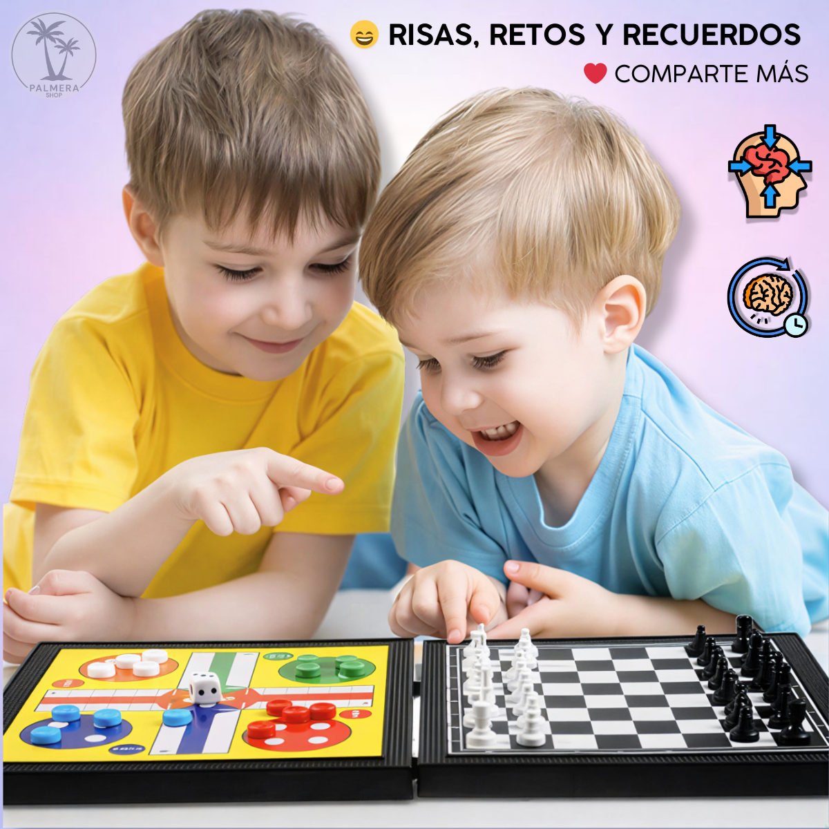 Mini Ajedrez Tablero Magnetico Juegos De Mesa Estrategia 5-1 Blanco