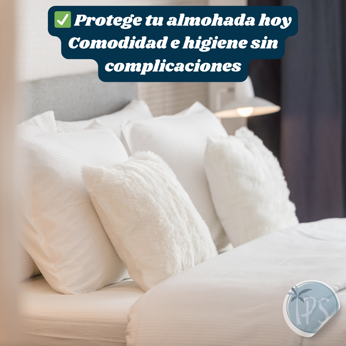Funda Protector Impermeable Forro Para Almohadas Antifluidos Blanco Liso