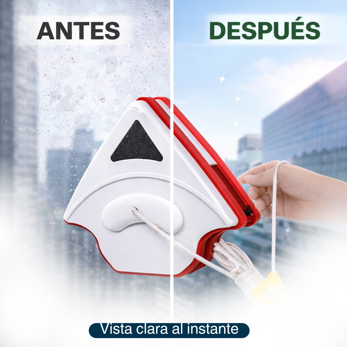 Limpia Vidrios Magnetico Limpiador De Vidrios Ventanas Hogar