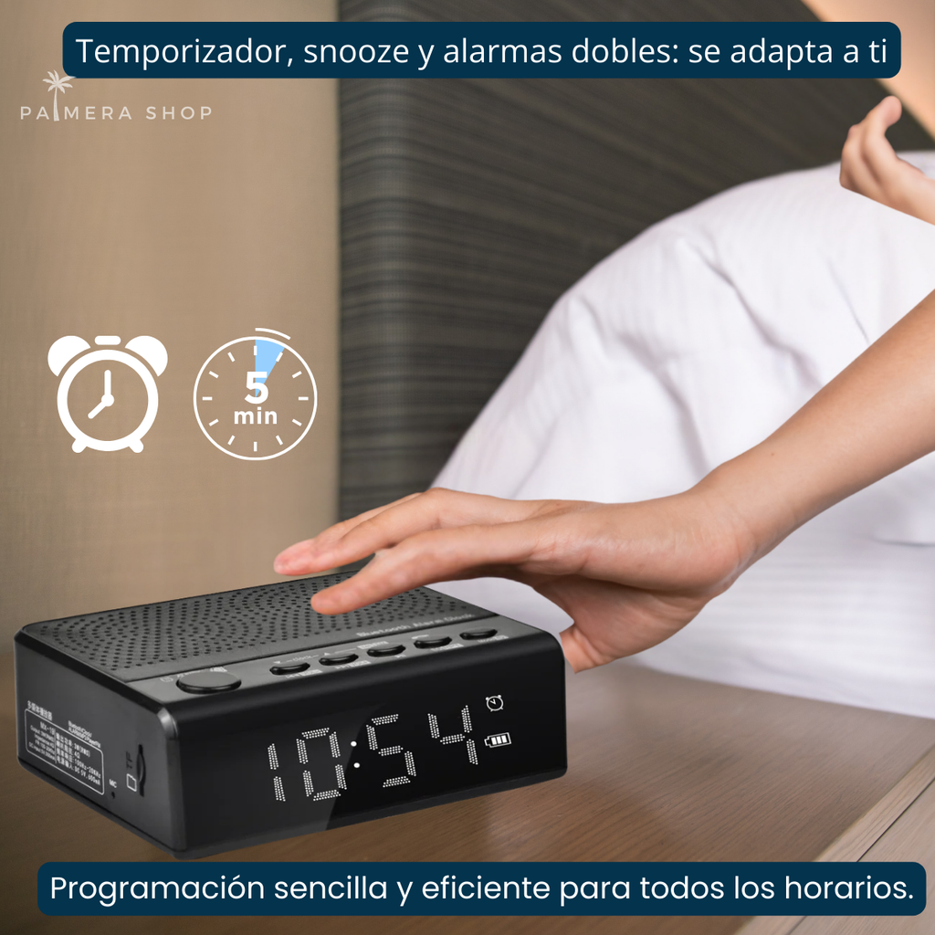 Radio Despertadores Reloj Despertador Digital De Mesa Am Fm Negro 110