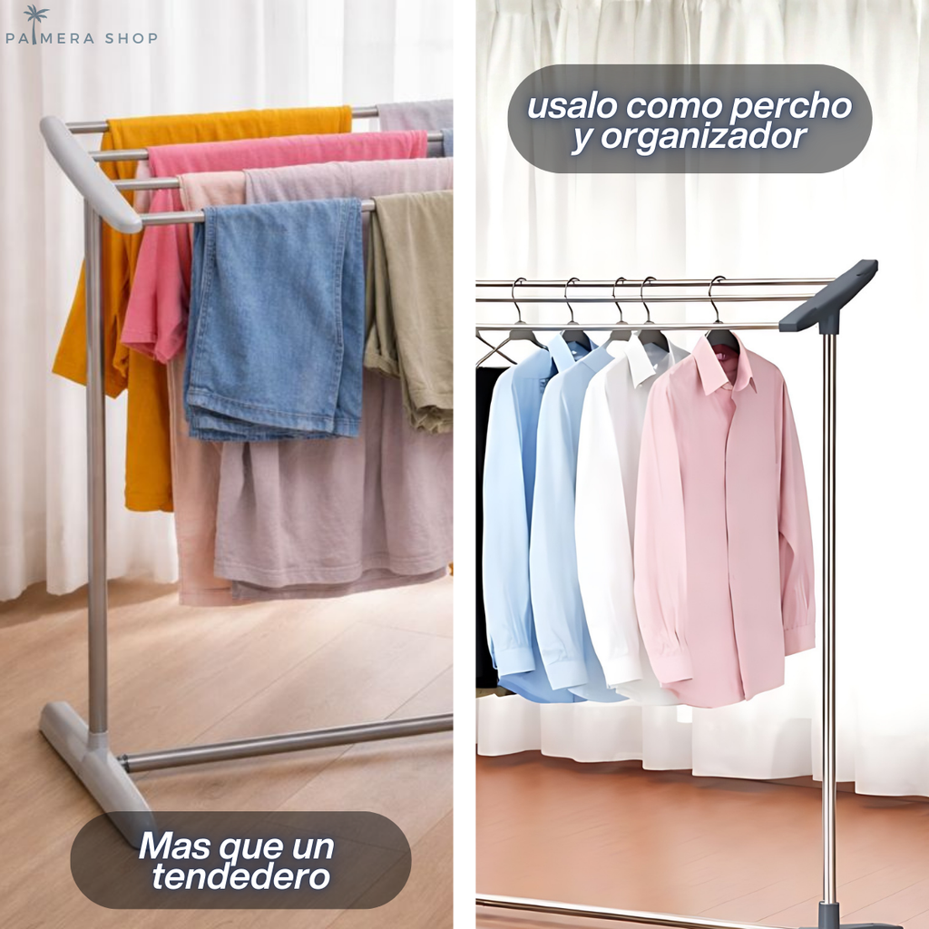 Tendedero Piso Ropa Plegable Colgadores Soporte Apartamento Gris