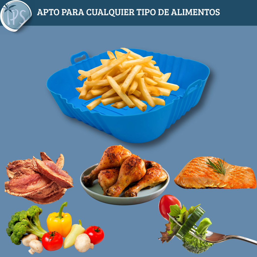 Tapete Silicona Horno Molde Para Air Fryer Freidora De Aire Cuadrado