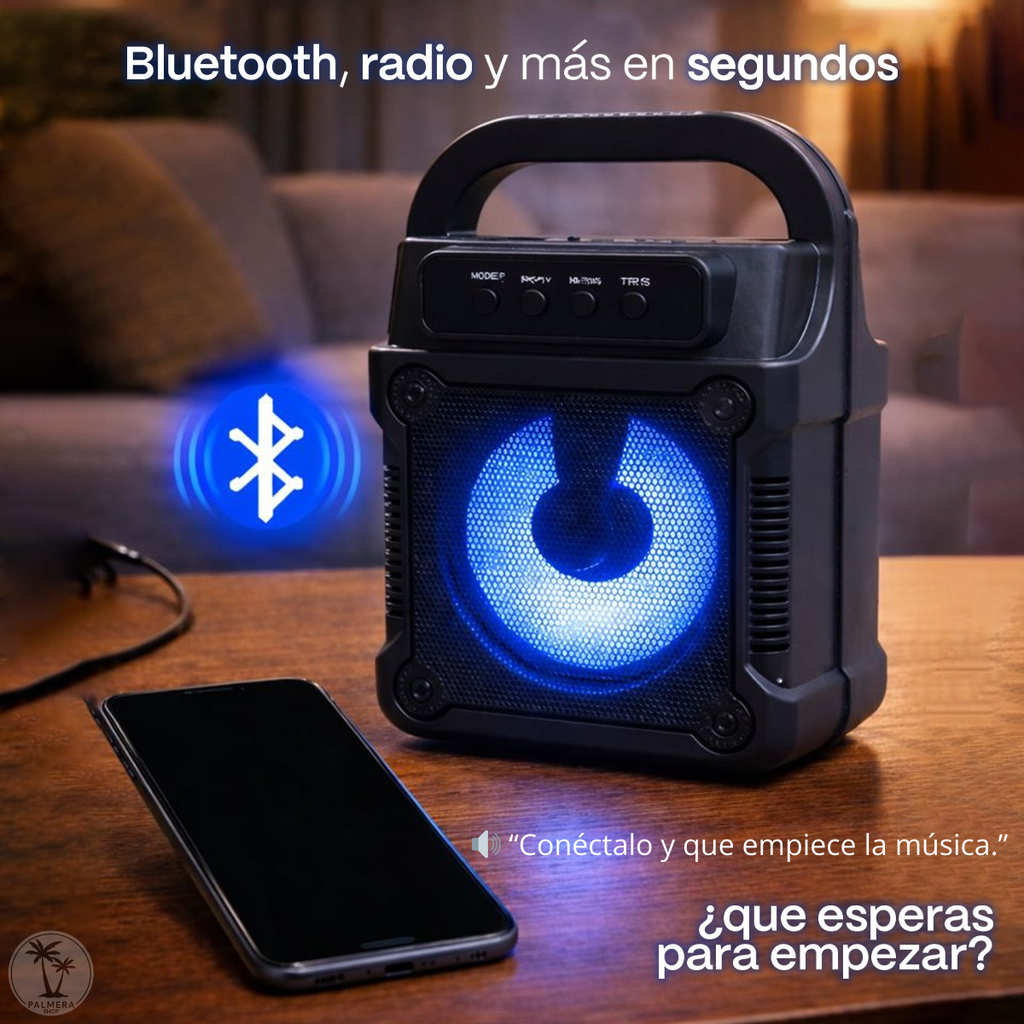 Cabinas De Sonido Parlante Fm Bluetooth Parlante Portatil 3' Negro 5