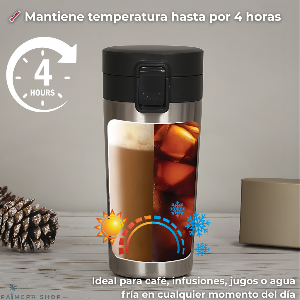 Vaso Con Tapa Para Cafe Termo Termico Acero Thermos Agua