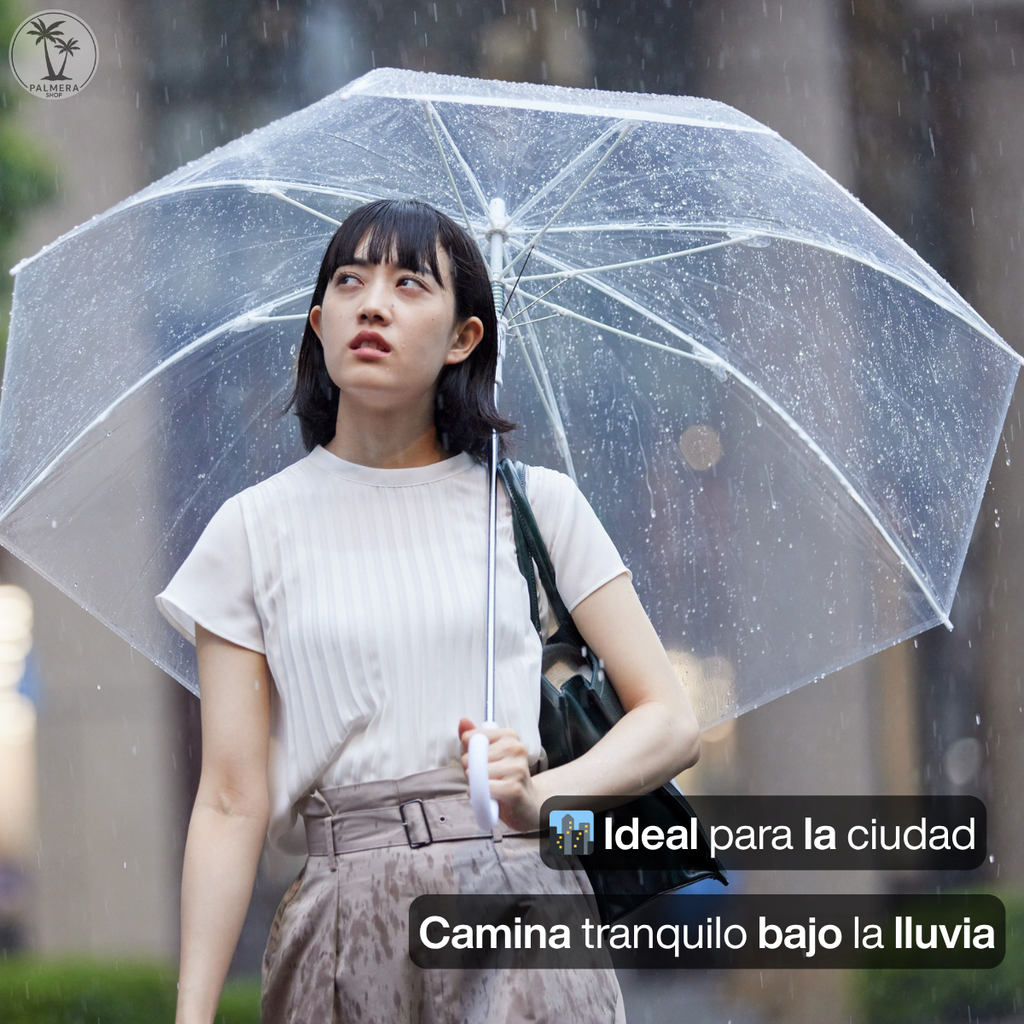 Sombrilla Transparente Grande Paraguas Automatico Finas
