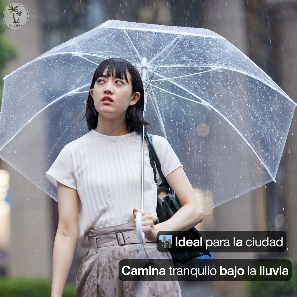 Sombrilla Transparente Grande Paraguas Automatico Finas