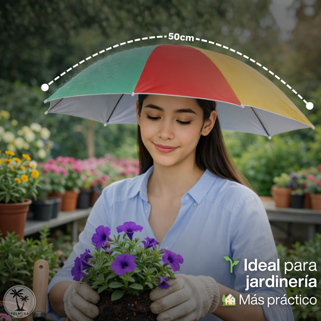 Sombrillas Para Cabeza La Cara El Sol Mini Paraguas Plegable Multicolor Sombrero
