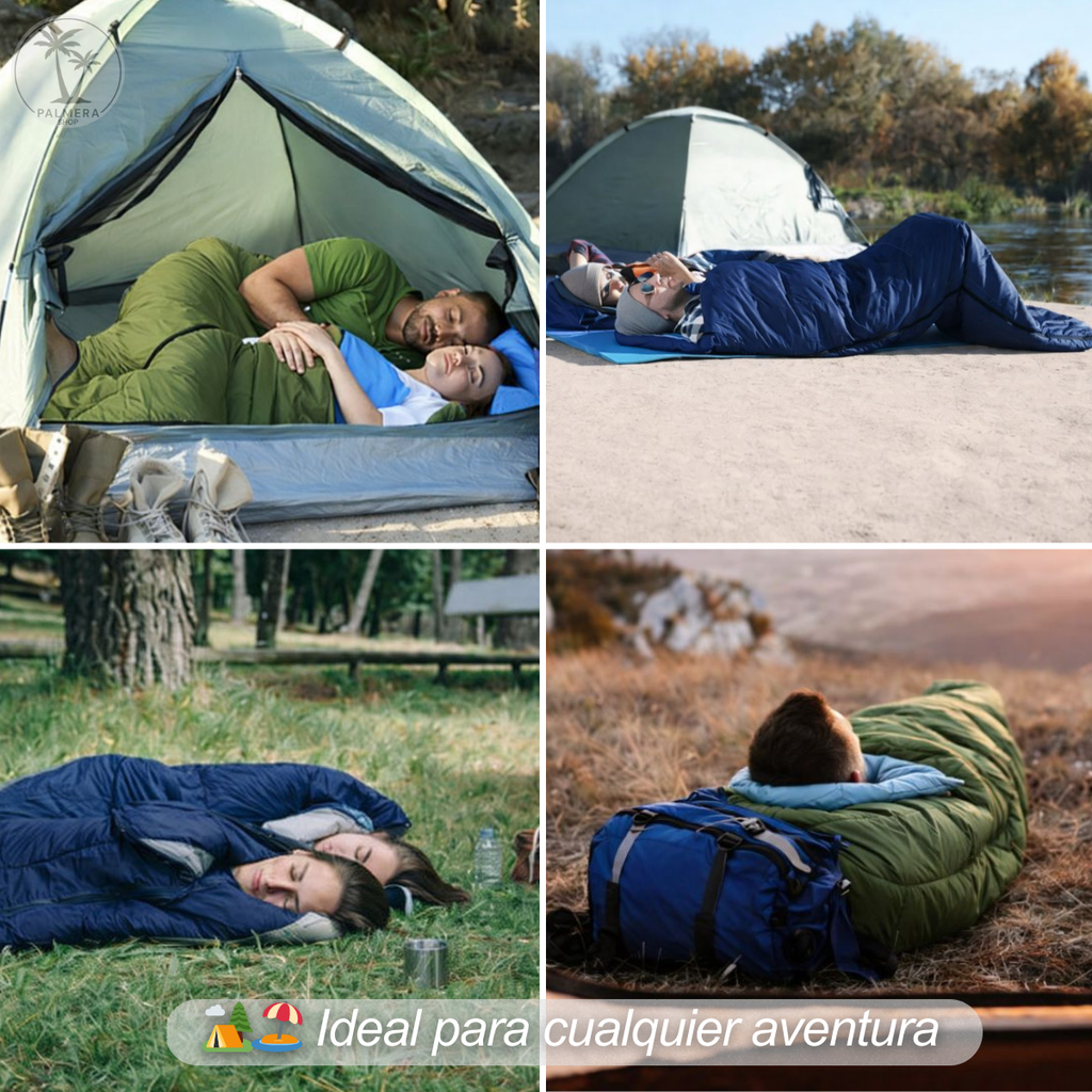 Sleeping Bag Para Camping Cama Colchon Saco De Dormir Bolsa Azul Derecho
