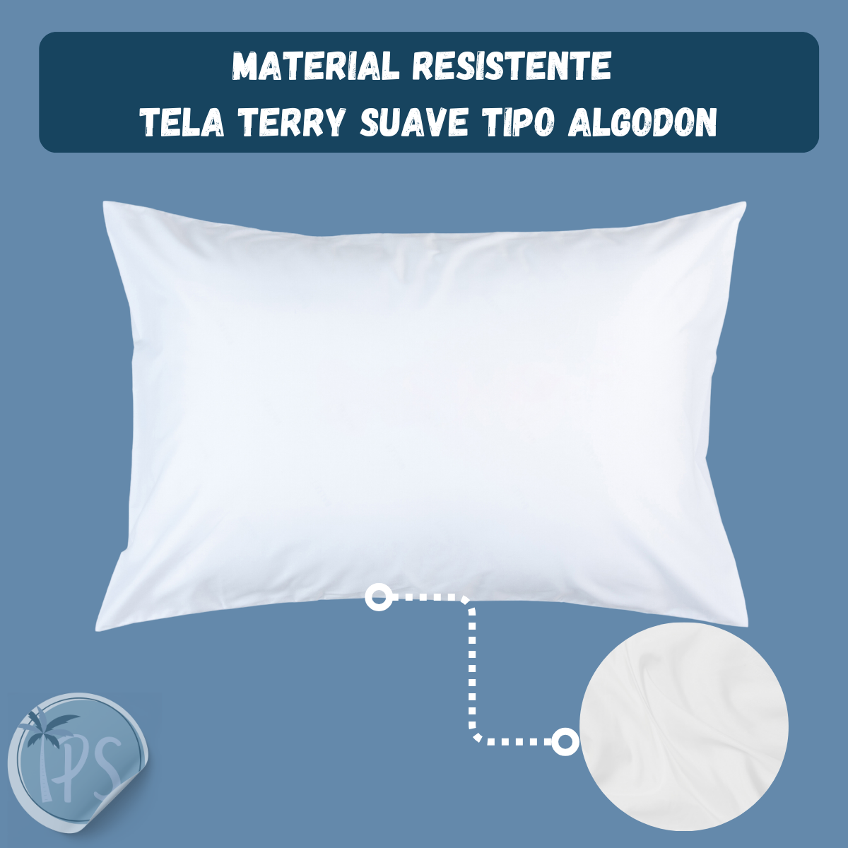 Funda Protector Impermeable Forro Para Almohadas Antifluidos Blanco Liso